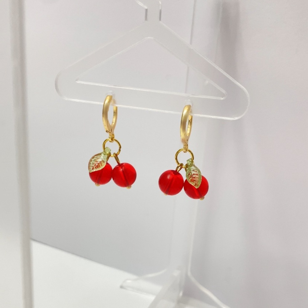 NEW! Cherry Glass Bead Earrings 🍒 Y2K